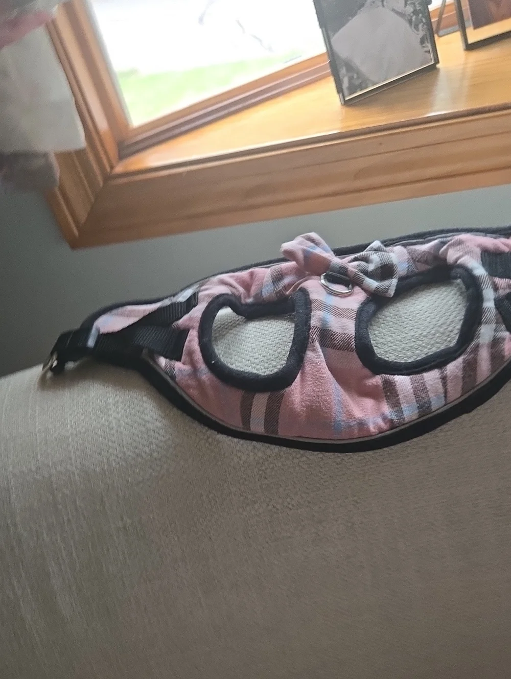 MAMORE Pink Plaid Dog Harness – XS 🐾